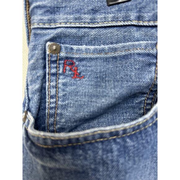 Polo Ralph Lauren Classic Jeans Mens 40x30 Blue 867 Distressed Medium Wash Denim - Picture 5 of 16